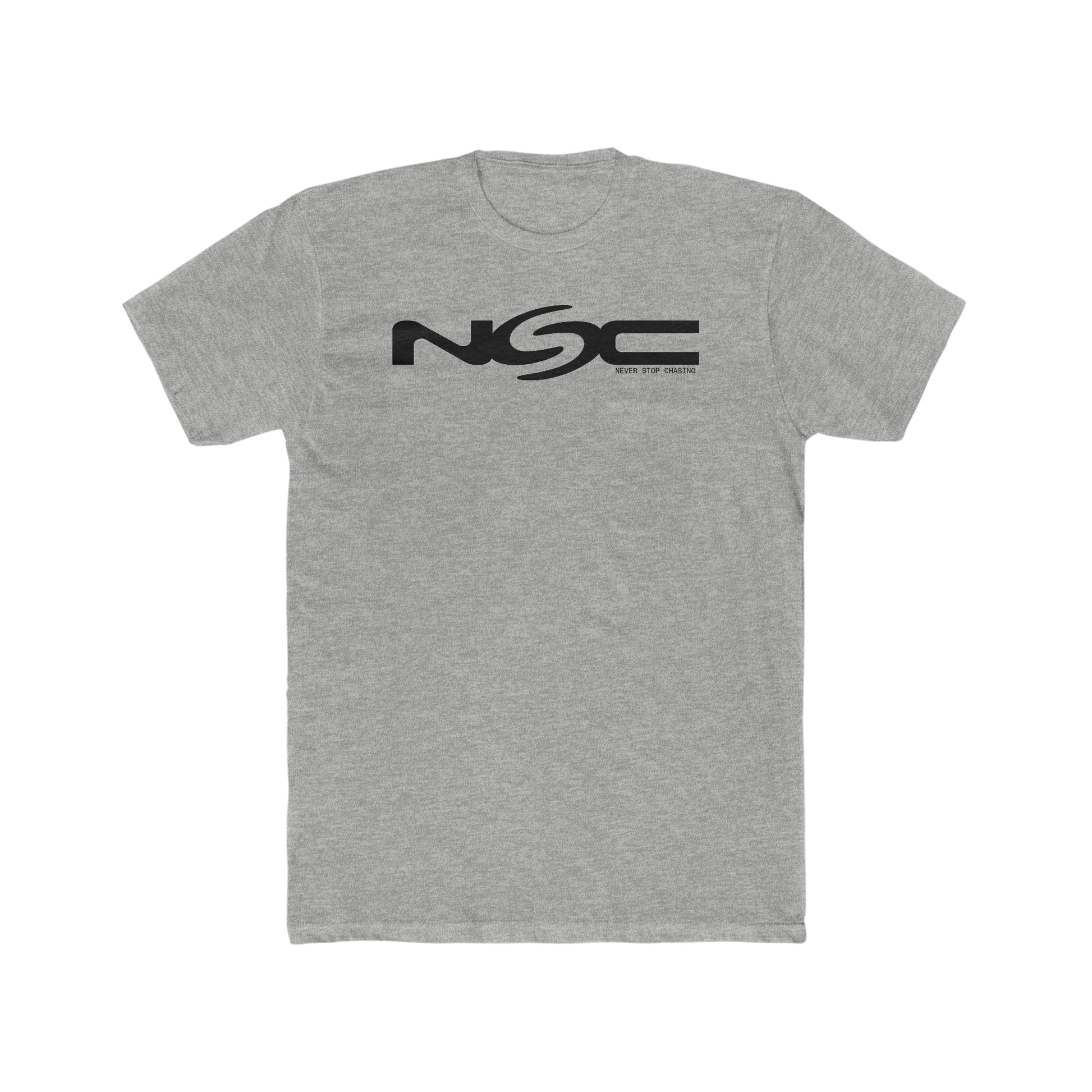 White NSC Bold Cotton Tee - Never Stop Chasing