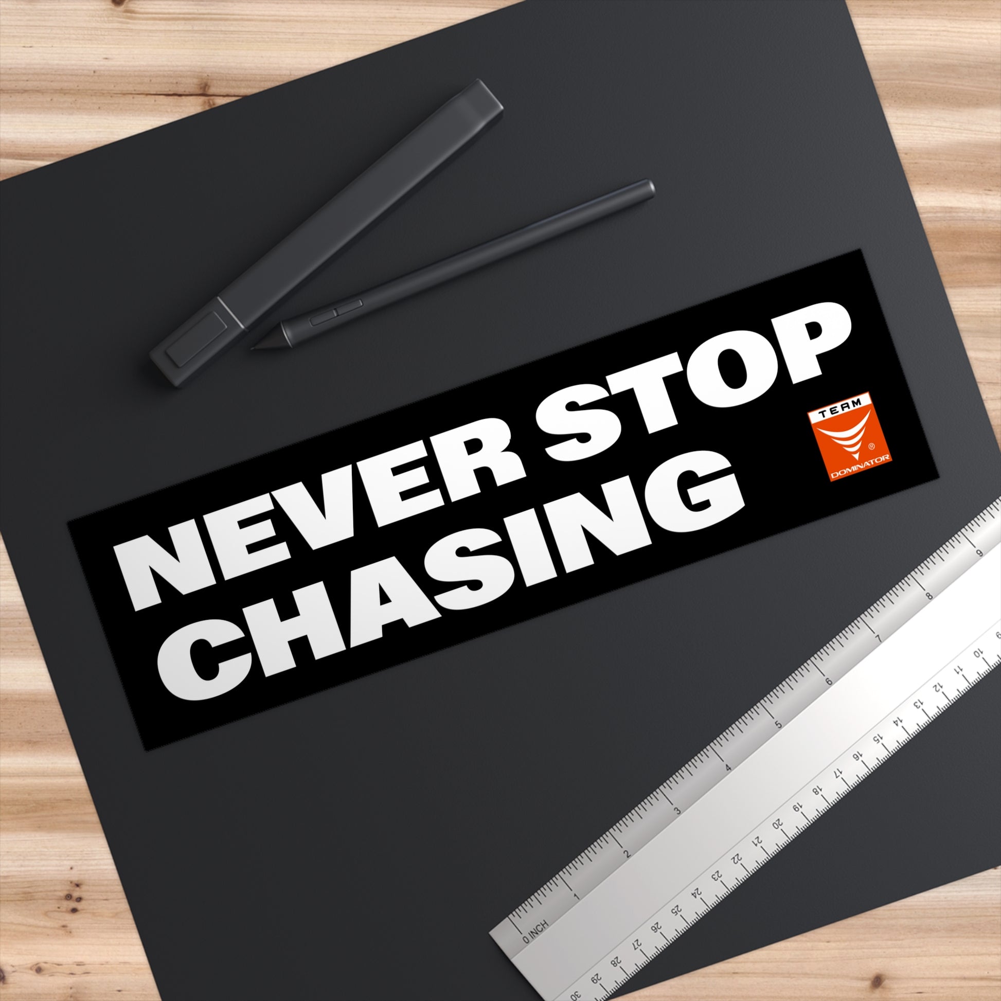NEVER STOP CHASING BUMPER STICKER - Never Stop Chasing