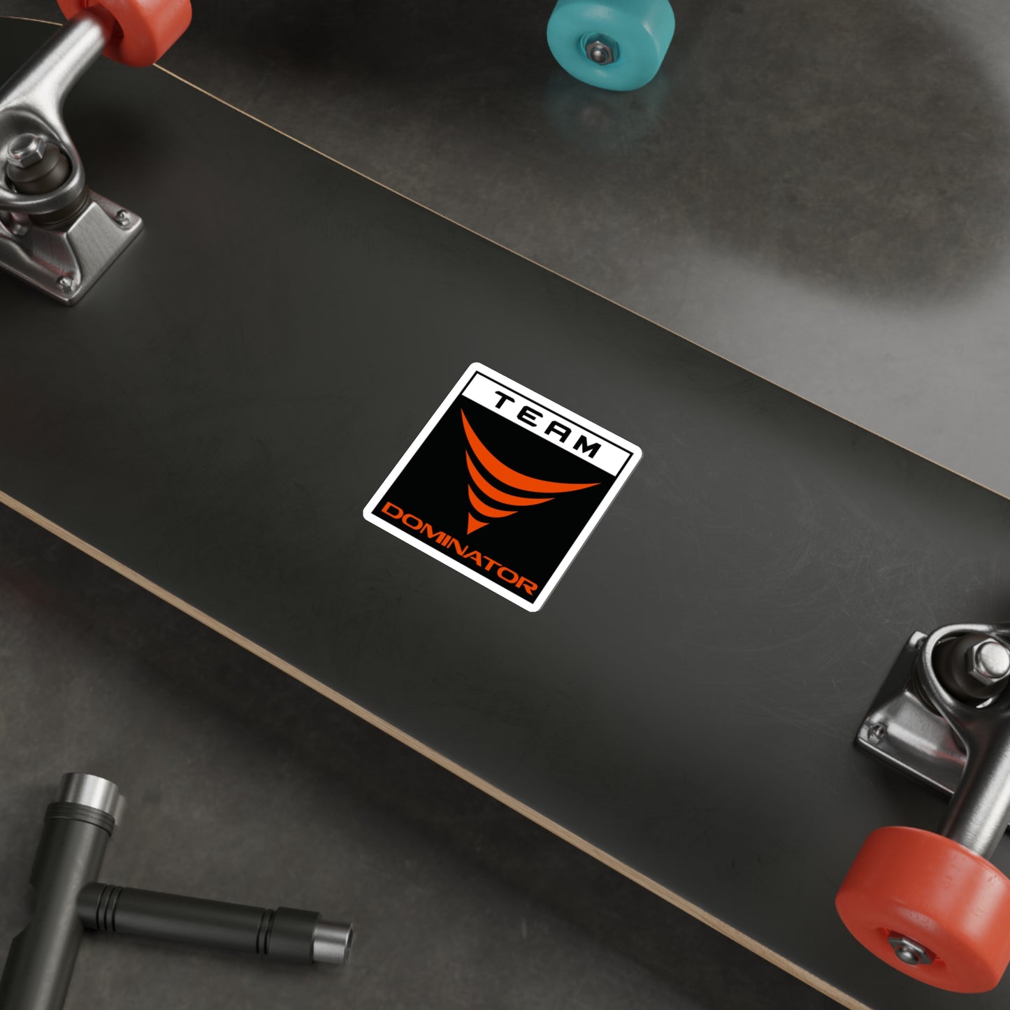 TEAM DOMINATOR BLACK/RED DIE-CUT STICKERS - Never Stop Chasing